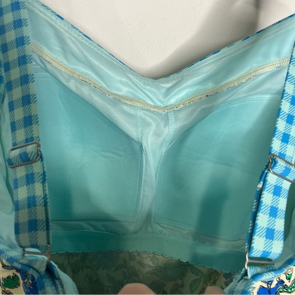 Lands’ End mix & match tankini set blue gingham checkered floral new size 16W - Picture 13 of 14